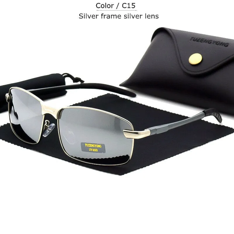 Aluminum alloy Men's brand designer polarized Sunglasses  Square Men Driving Sun Glasses Male Goggle UV400