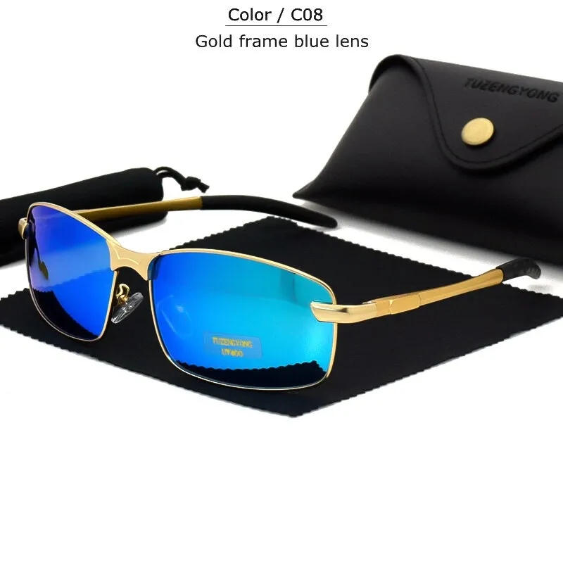 Aluminum alloy Men's brand designer polarized Sunglasses  Square Men Driving Sun Glasses Male Goggle UV400