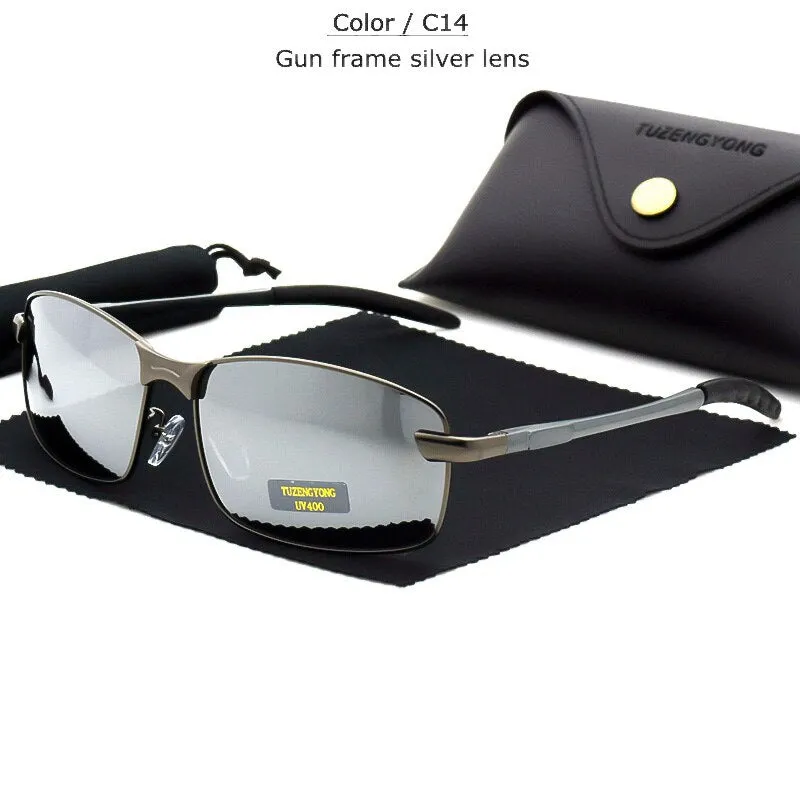 Aluminum alloy Men's brand designer polarized Sunglasses  Square Men Driving Sun Glasses Male Goggle UV400