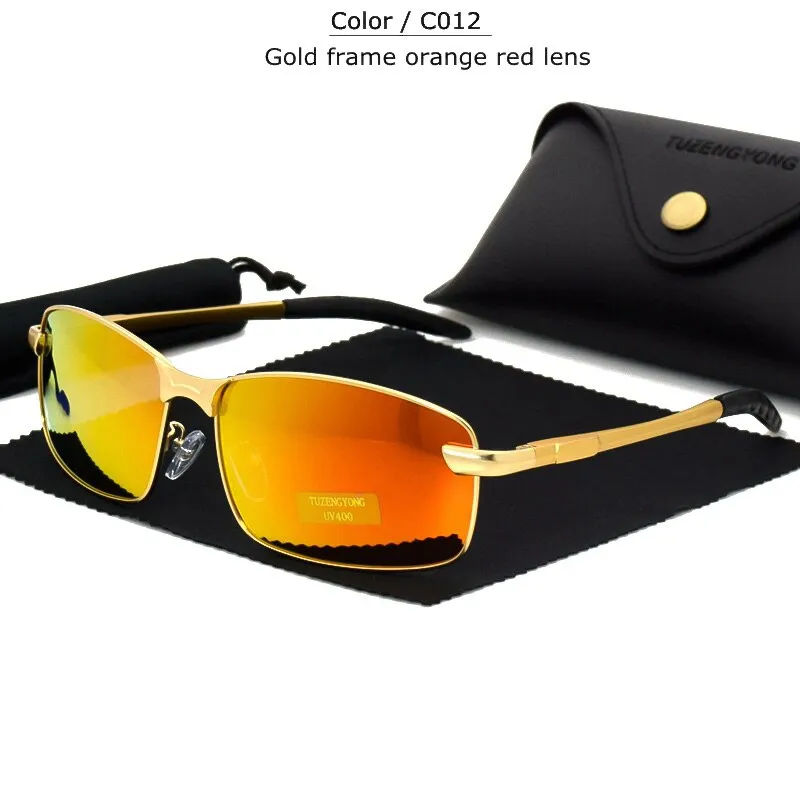 Aluminum alloy Men's brand designer polarized Sunglasses  Square Men Driving Sun Glasses Male Goggle UV400