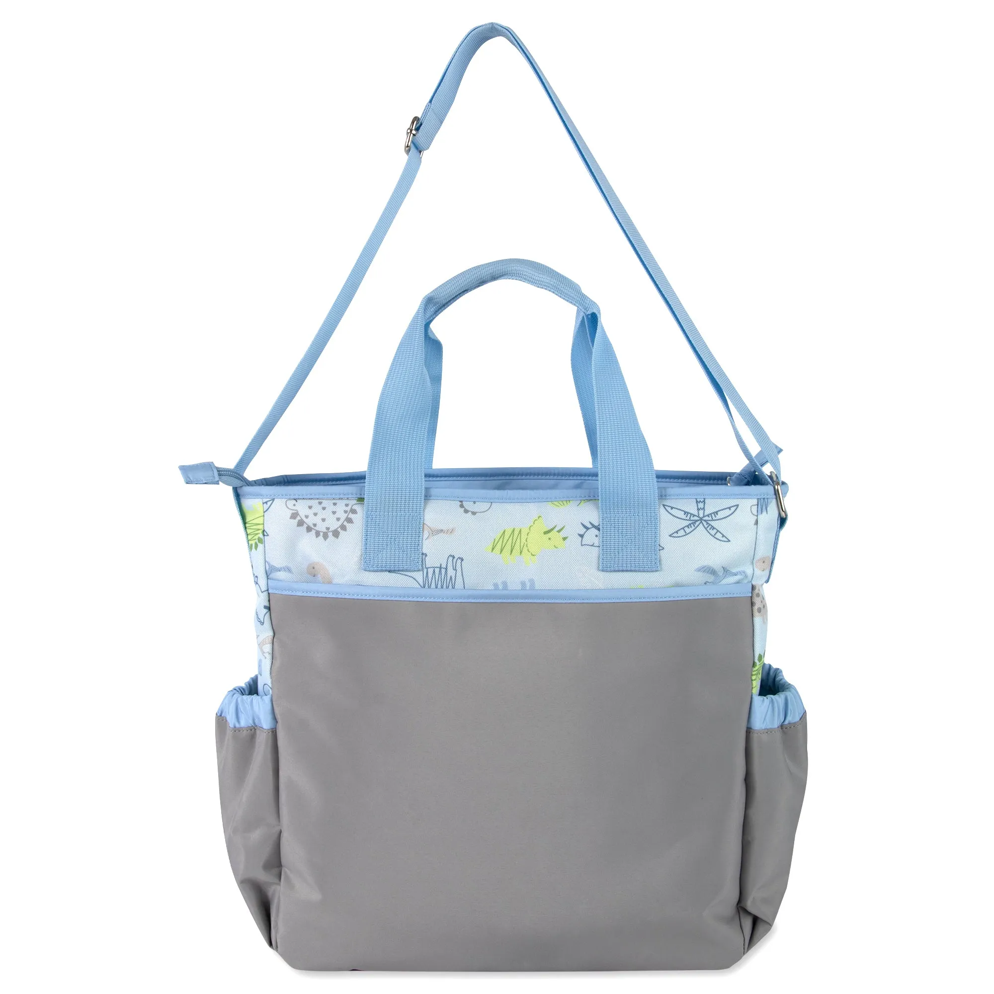 Baby Essentials 3-in-1 Diaper Bag Set - Blue Dino Themed