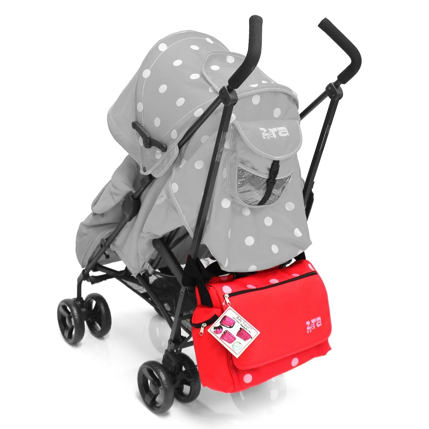 Baby Travel Zeta Changing Bag - Red Dots (Clearance)