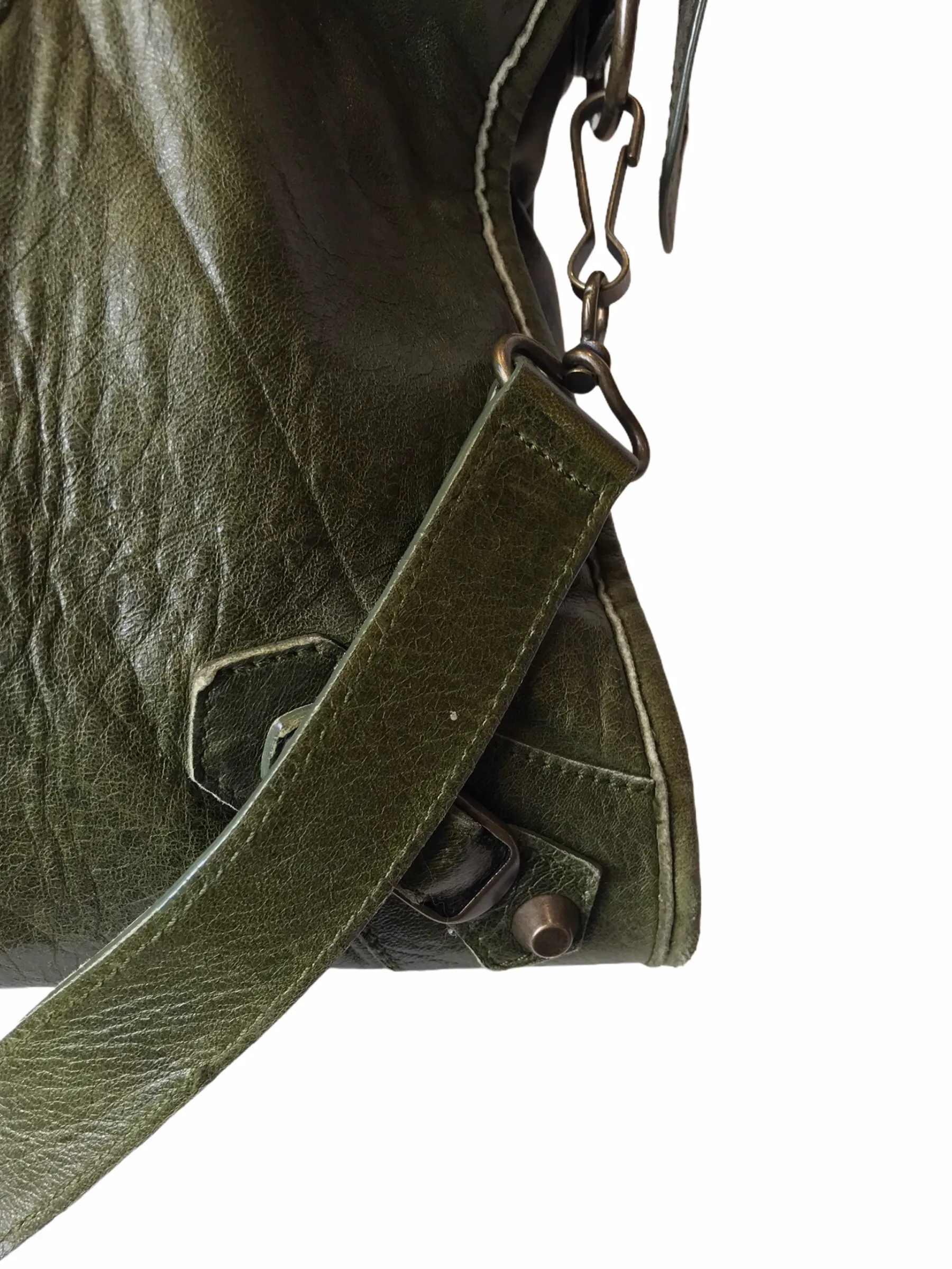 Balenciaga Olive Green Classic "City" Leather Tote - As Seen on Instagram