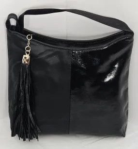 Black half and half with black Patton leather Genuine Leather Luxury Handbag for women-TR306bbp Purses for girls,Universal Use.