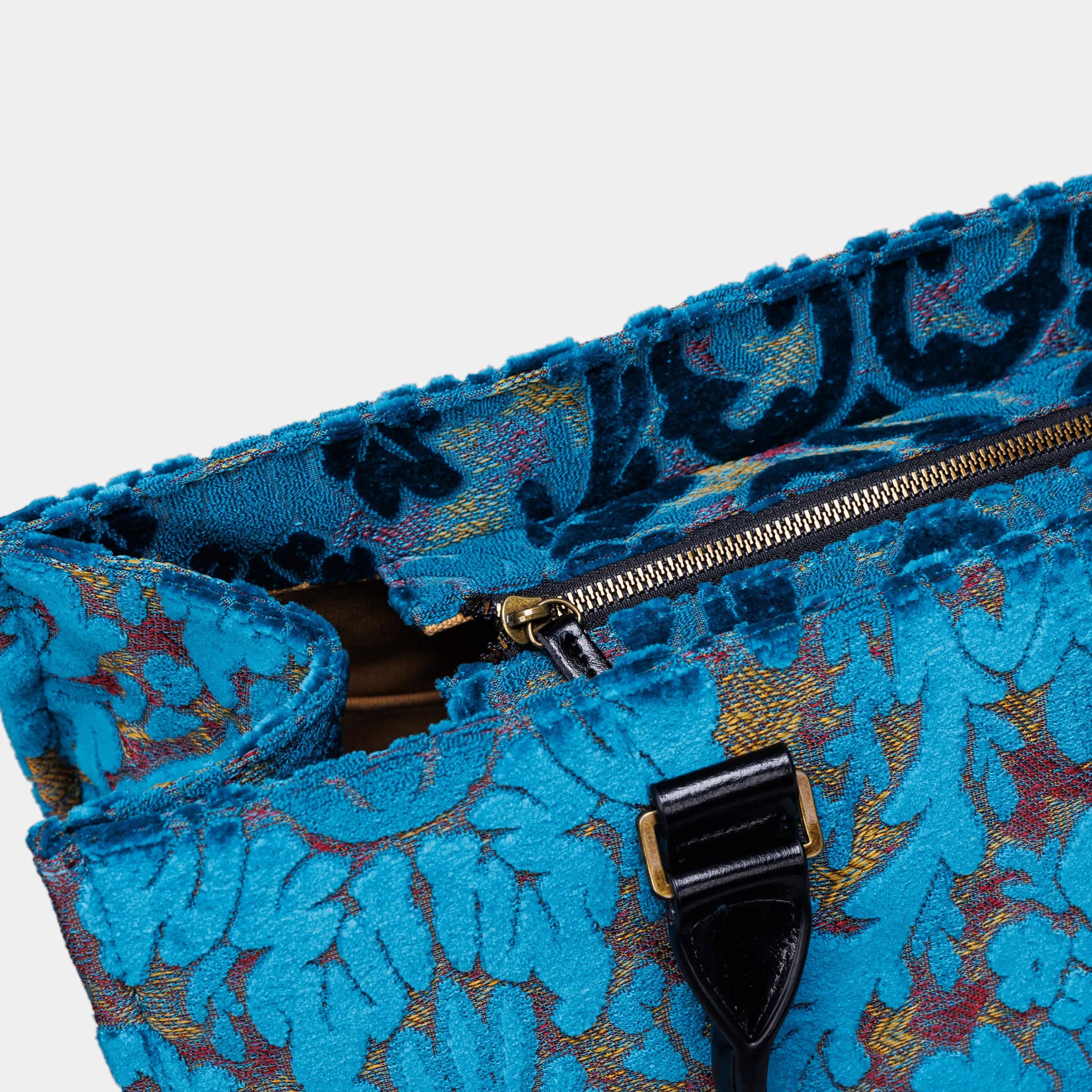 Burnout Velvet Aqua Blue Laptop Work Tote