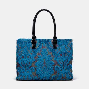 Burnout Velvet Aqua Blue Laptop Work Tote