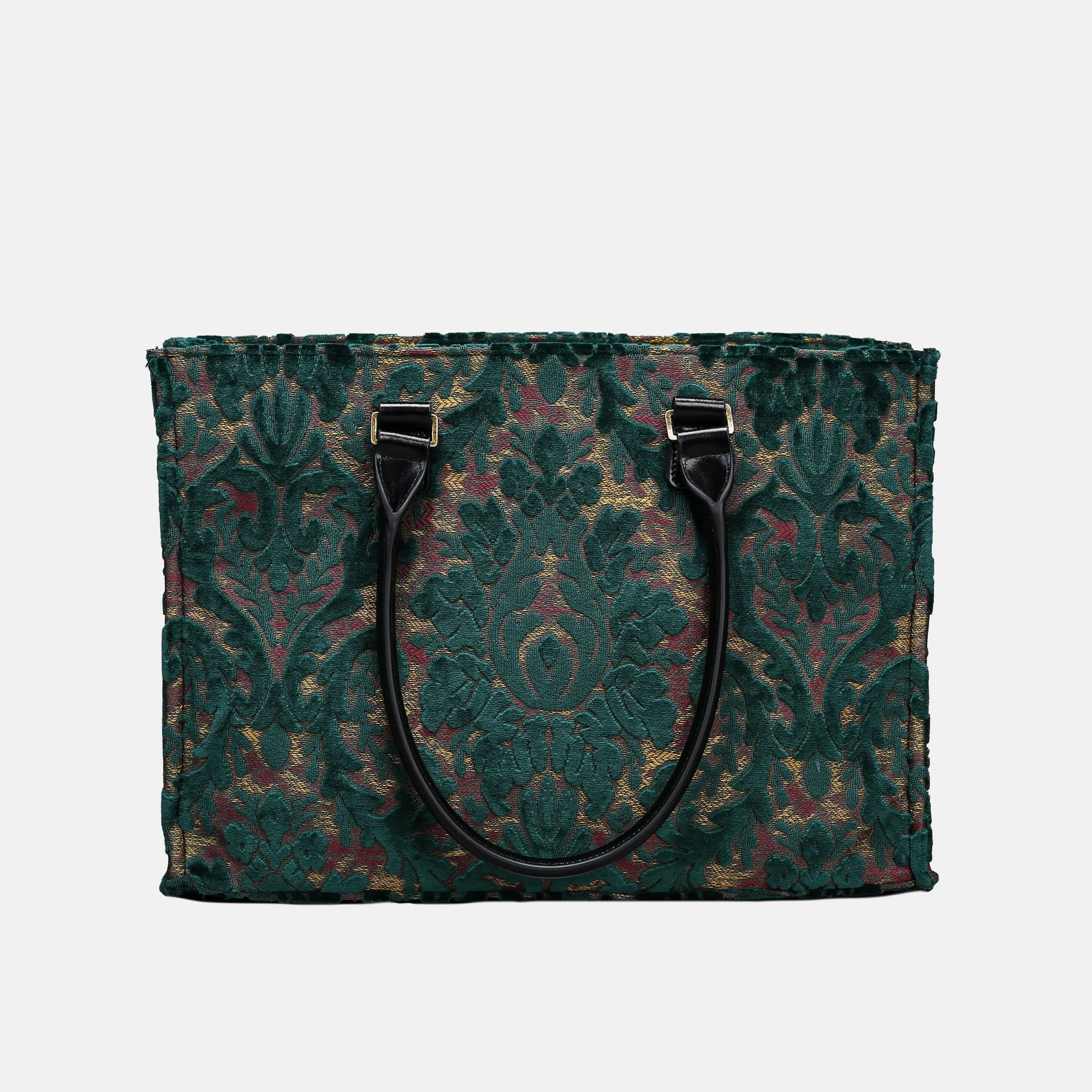 Burnout Velvet Jade Green Laptop Work Tote