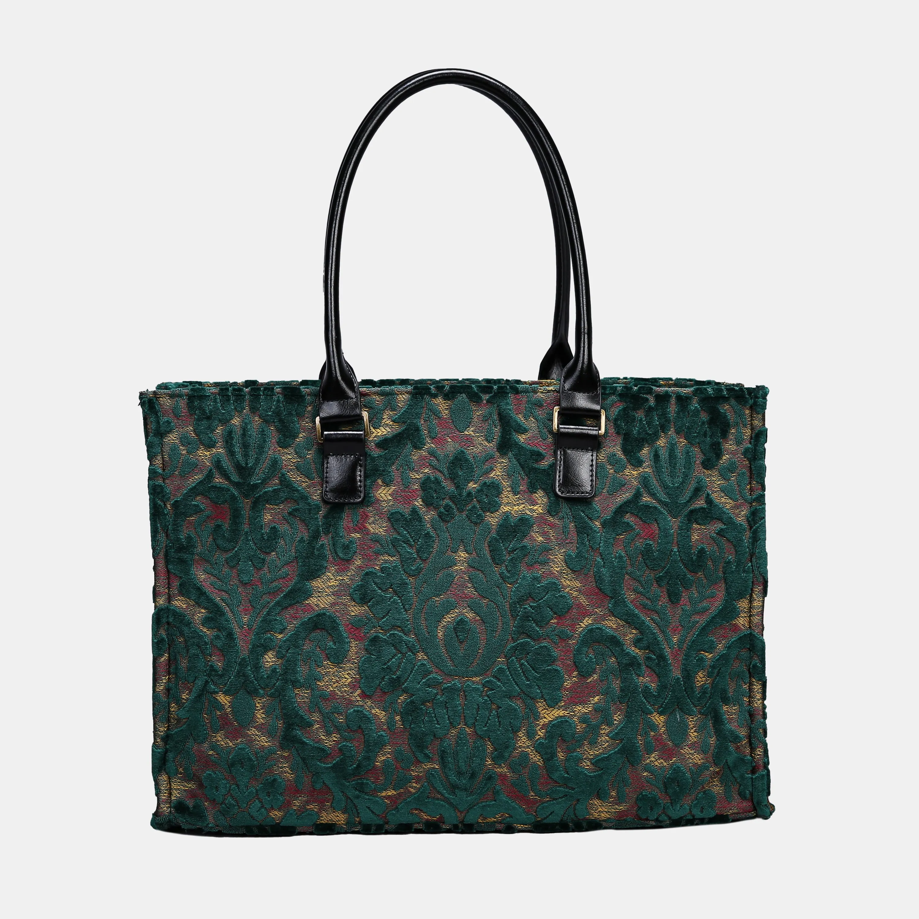 Burnout Velvet Jade Green Laptop Work Tote