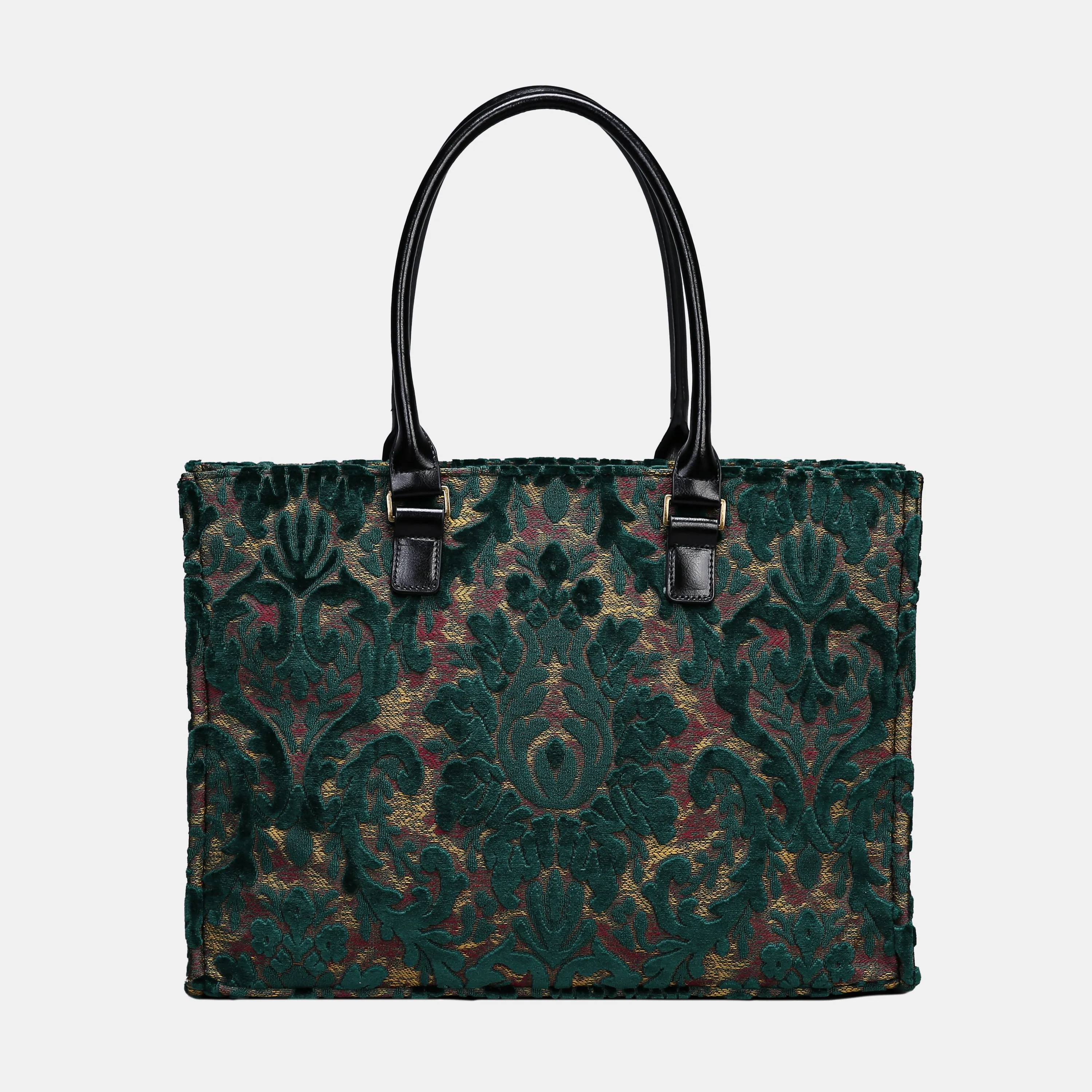 Burnout Velvet Jade Green Laptop Work Tote