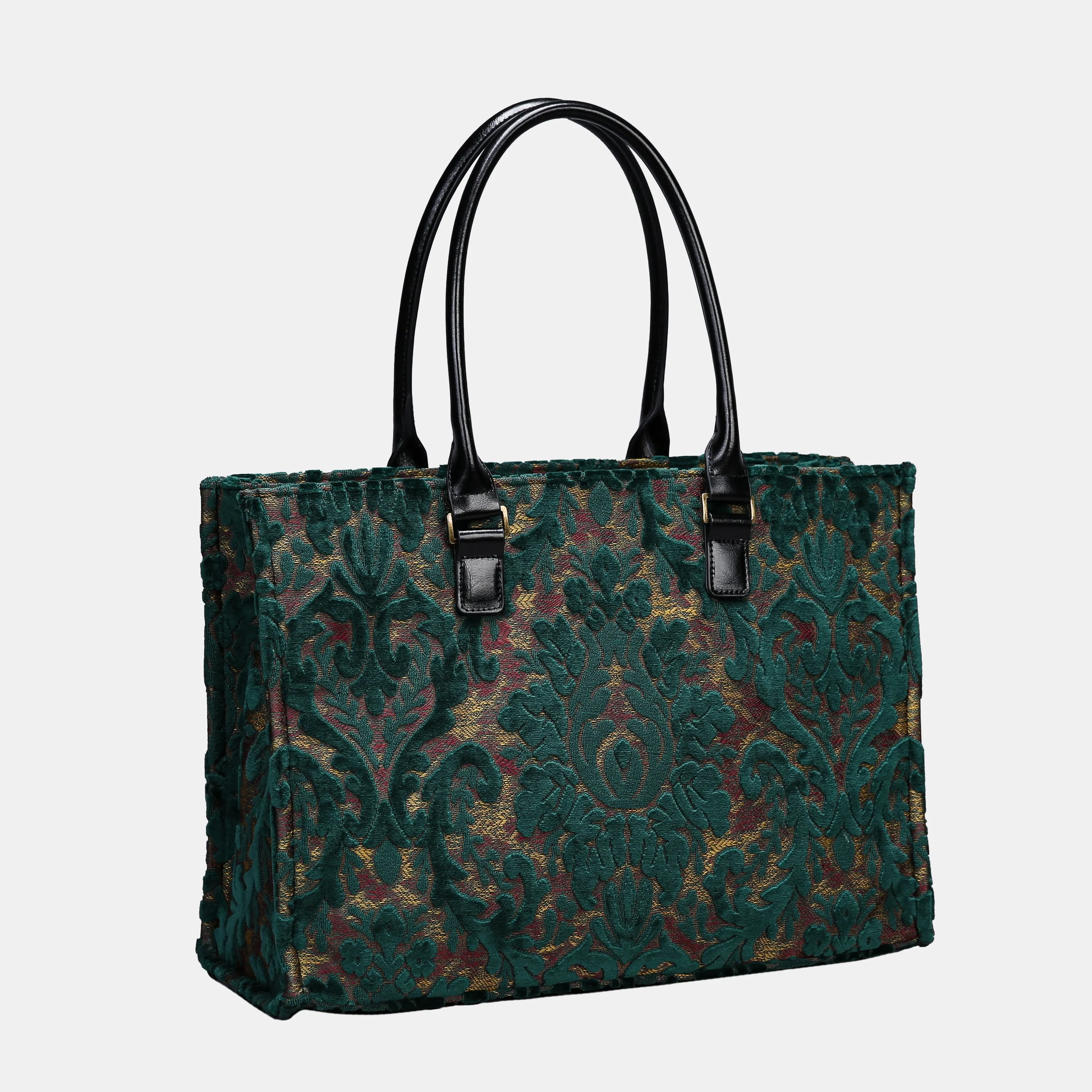 Burnout Velvet Jade Green Laptop Work Tote