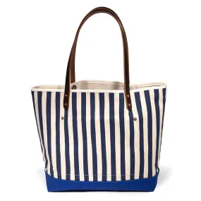 Cabana Stripe All Day Bucket Tote- Navy/Regatta Blue