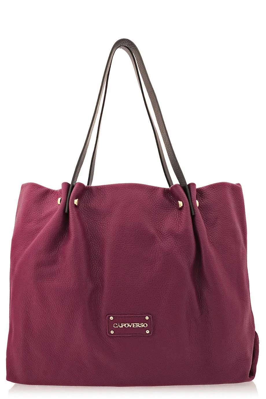 CAPOVERSO ADRIA Prune Leather Tote Bag