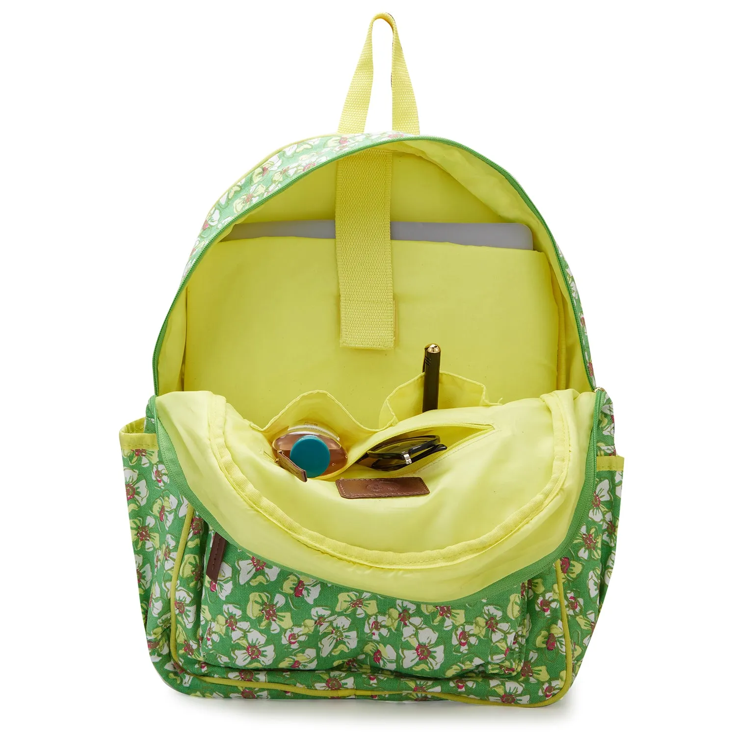 Caprese Blossom Laptop Backpack Large Light Green