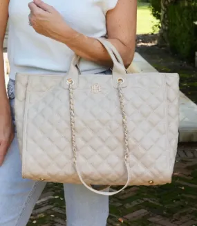 Caroline Hill Melissa  Tote Bag Nude Quilted DQ