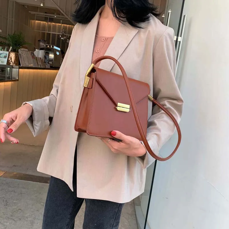 Christmas Gift Luxury Brand Female Square Bag 2021 Fashion New High Quality PU Leather Women's Designer Handbag Lock Shoulder Messenger Bag