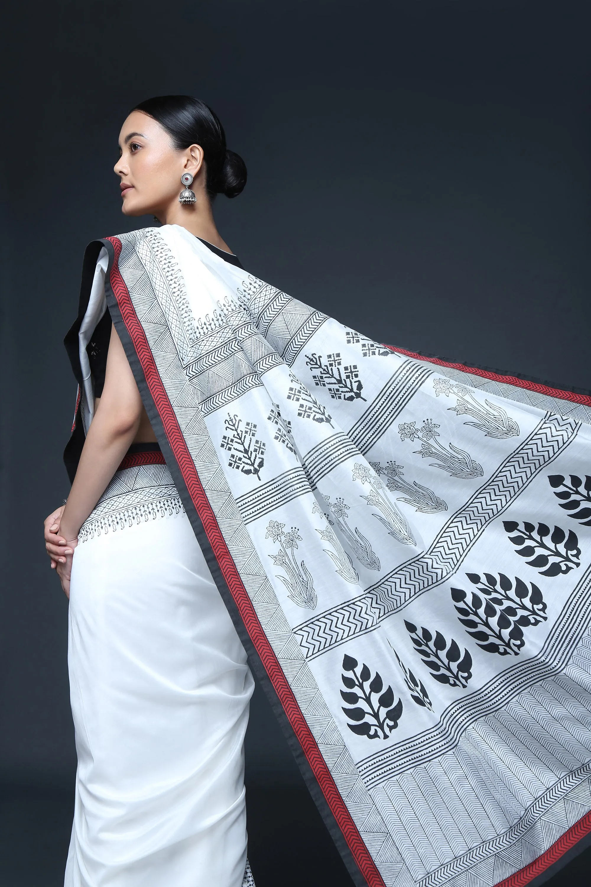 Classic Block Printed Saree Set