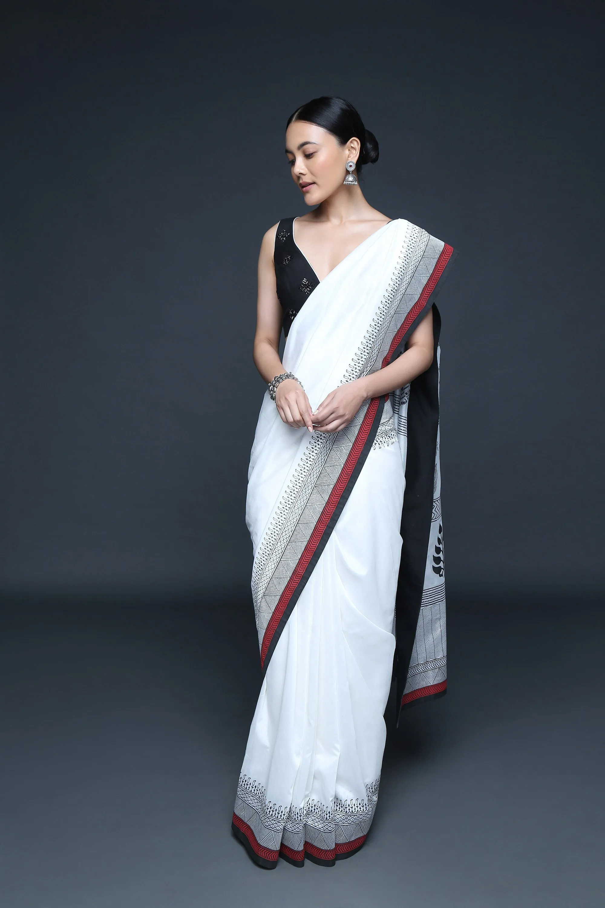 Classic Block Printed Saree Set