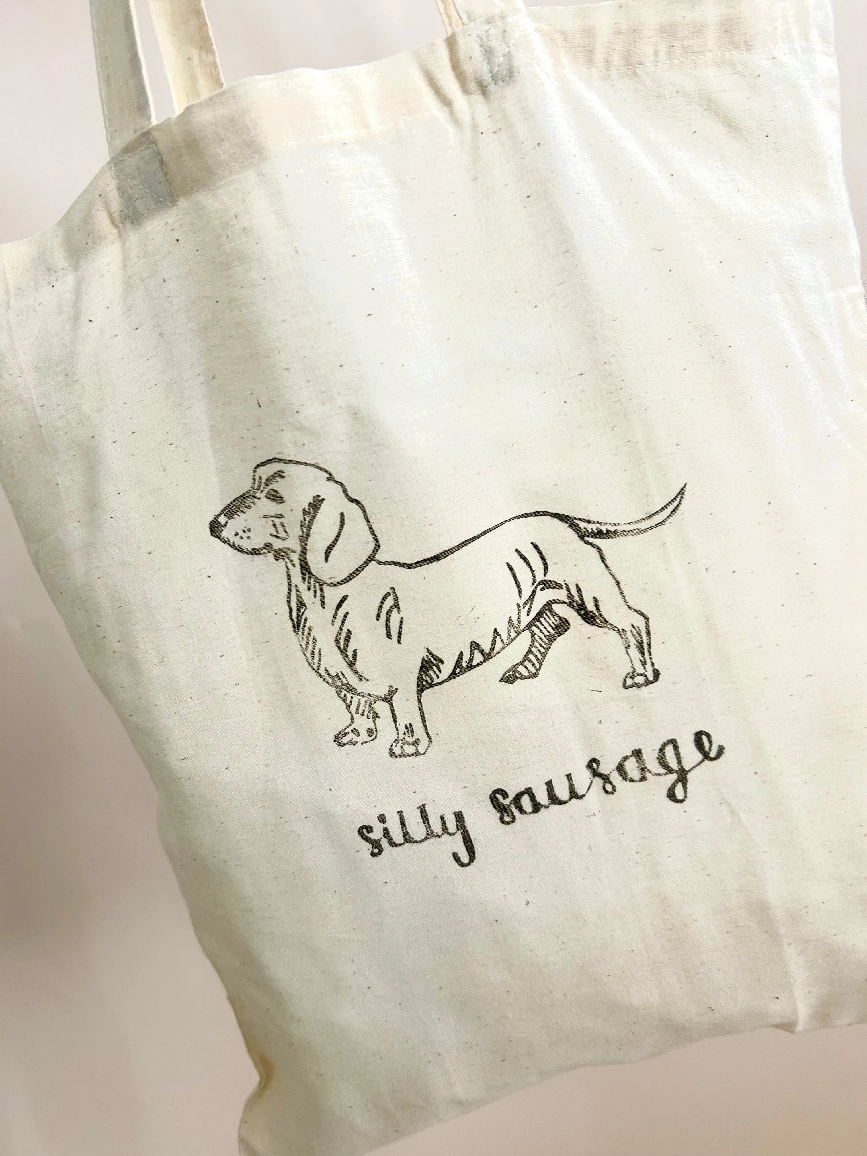 Cotton Tote bag for dog people: Silly Sausage