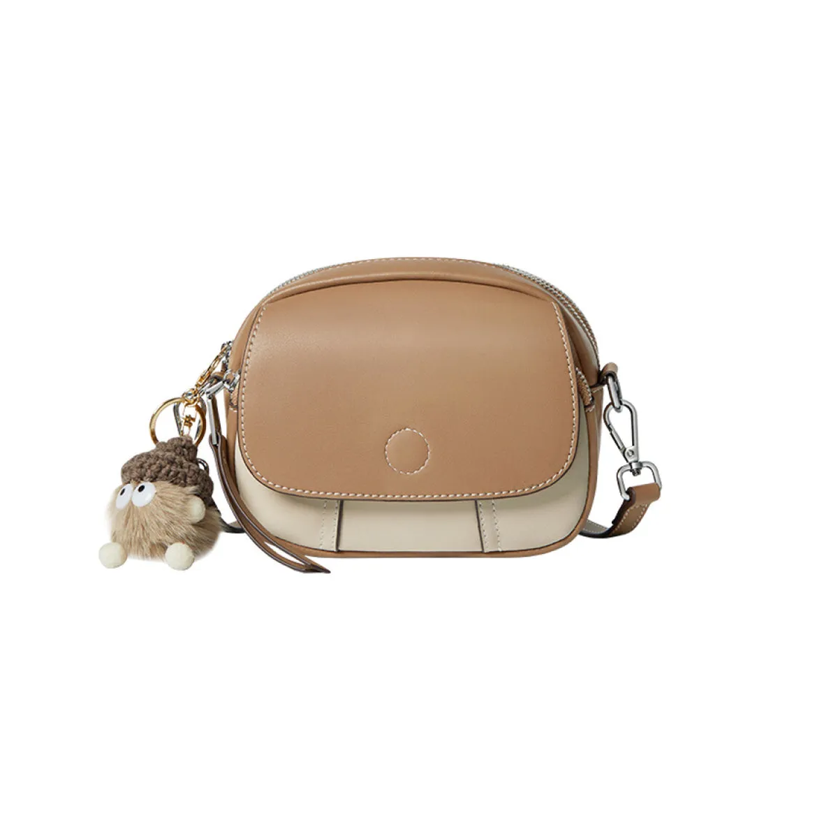 Cutesy Compact Leather Shoulder Bag