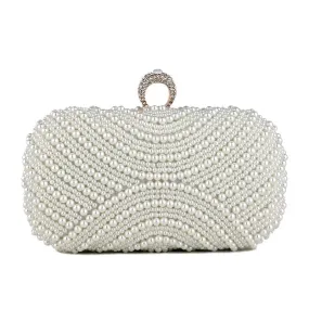 Designer Beaded Pearl Clutch Evening Bags