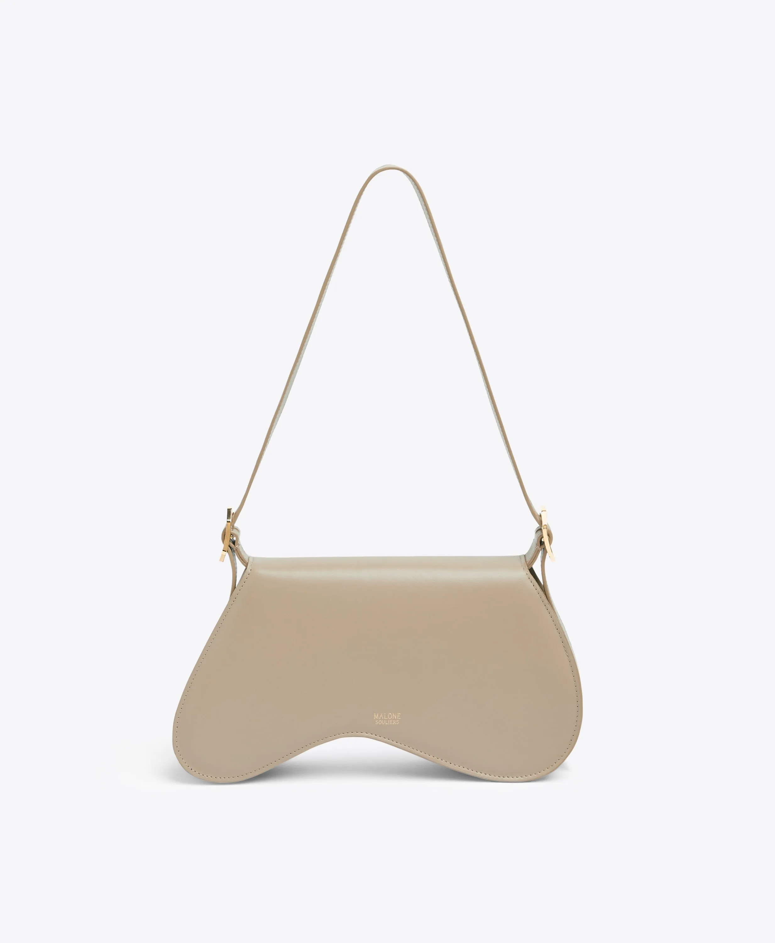 Divine Beige Leather Shoulder Bag