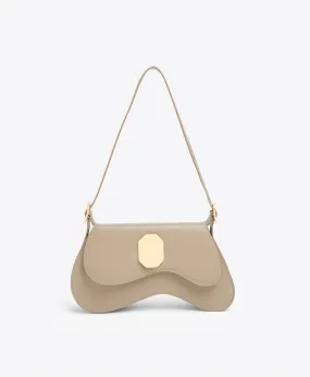 Divine Beige Leather Shoulder Bag