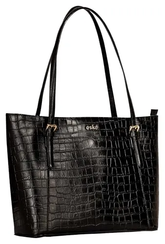 eske Jemma Genuine Leather Tote Bag for Women (Black)