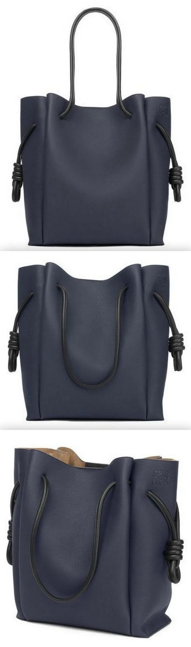 Flamenco Knot Tote Bag Midnight Blue/Black