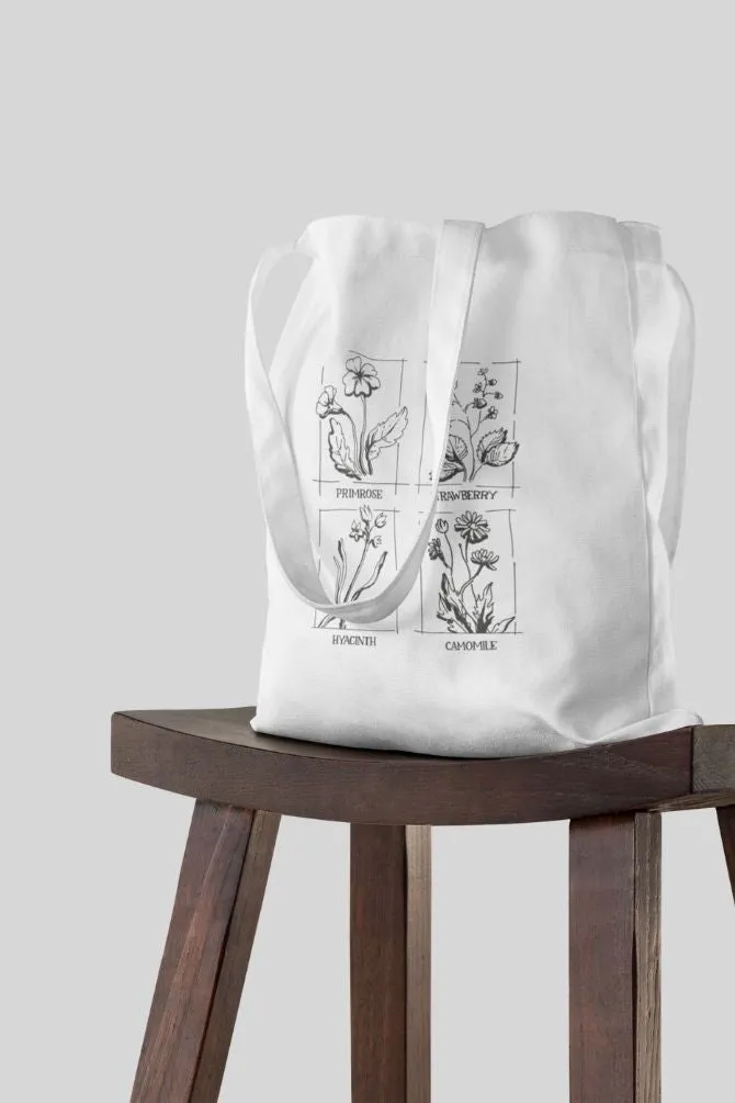 Flower Print Tote Bag Standard Printed  for unisex