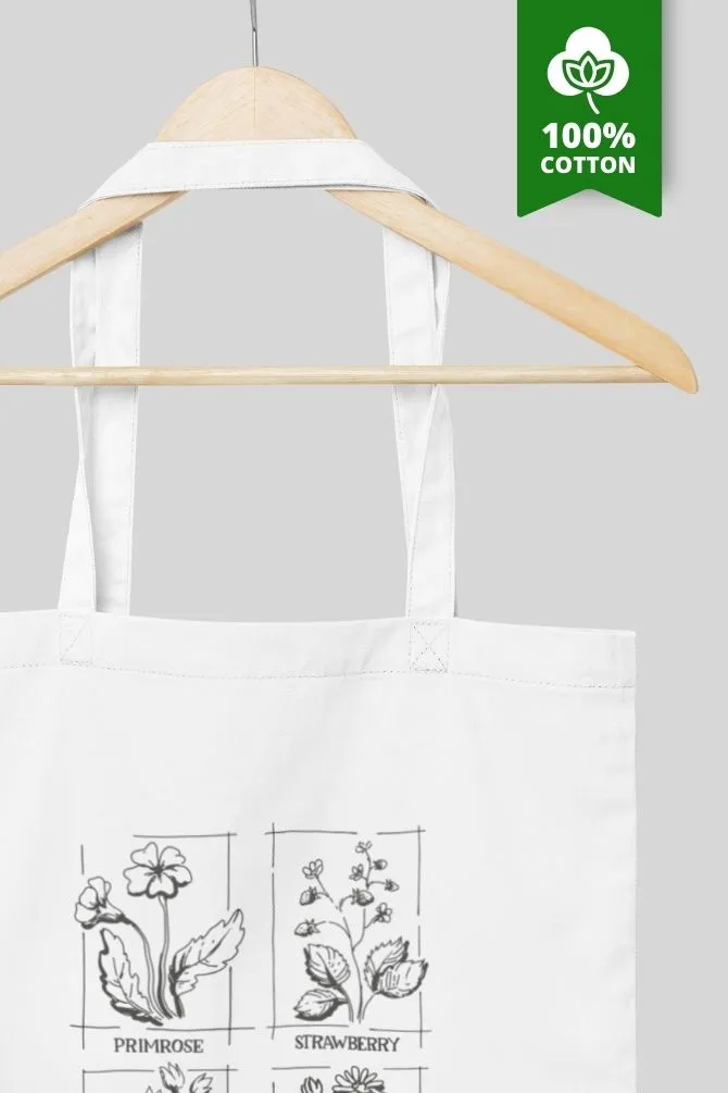 Flower Print Tote Bag Standard Printed  for unisex