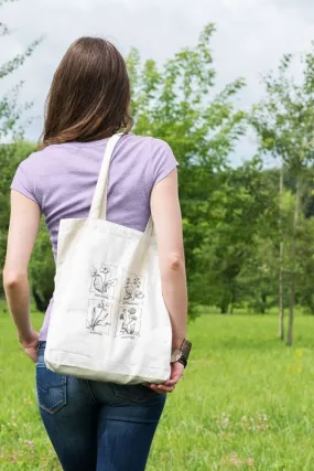 Flower Print Tote Bag Standard Printed  for unisex