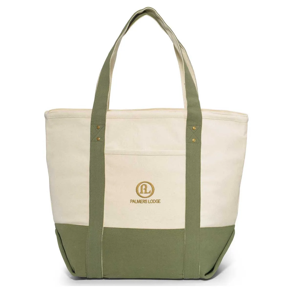 Gemline Loden Green Seaside Zippered Cotton Tote