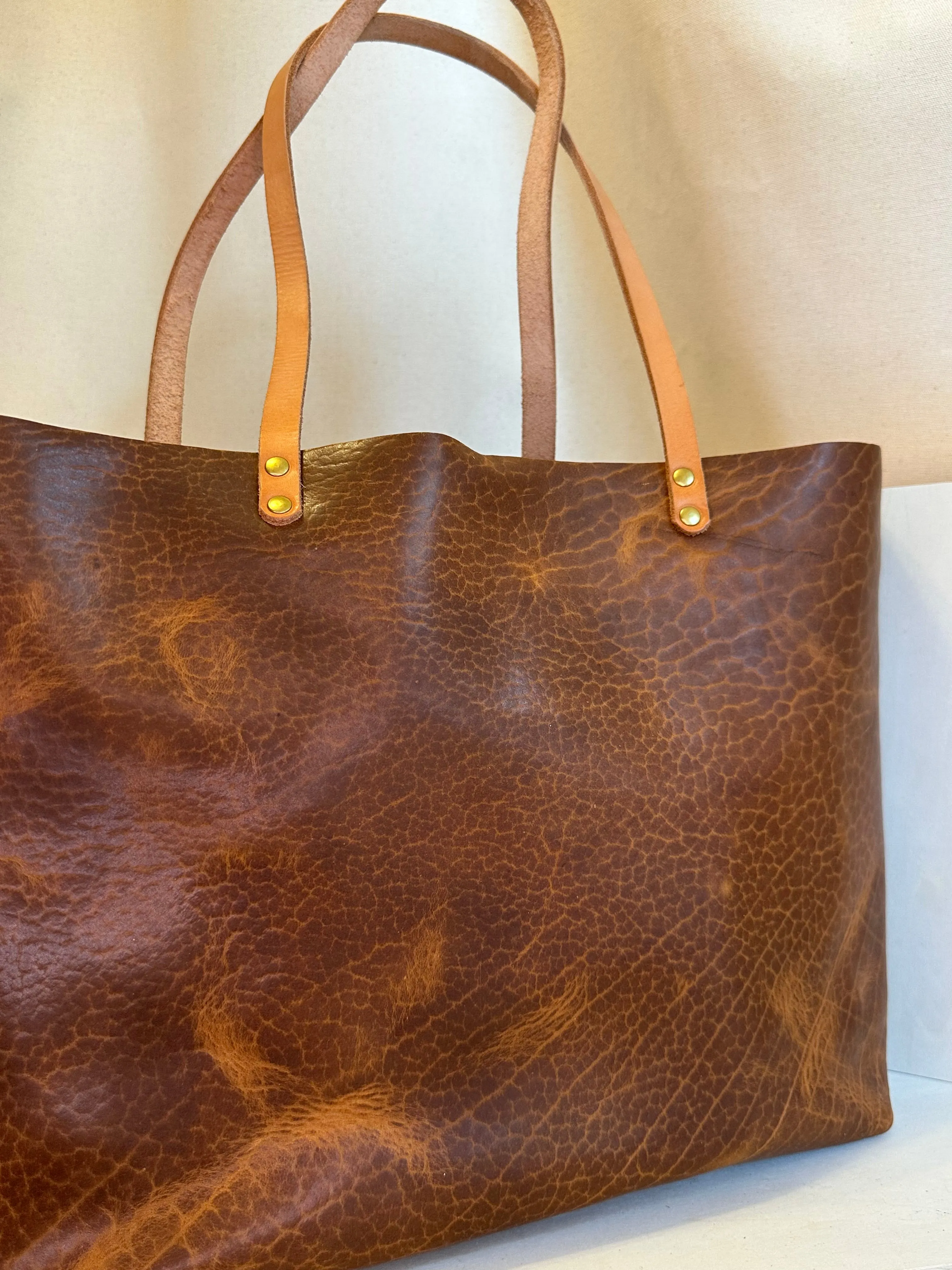 Glazed Bison First Class Luxe Leather Tote Bag