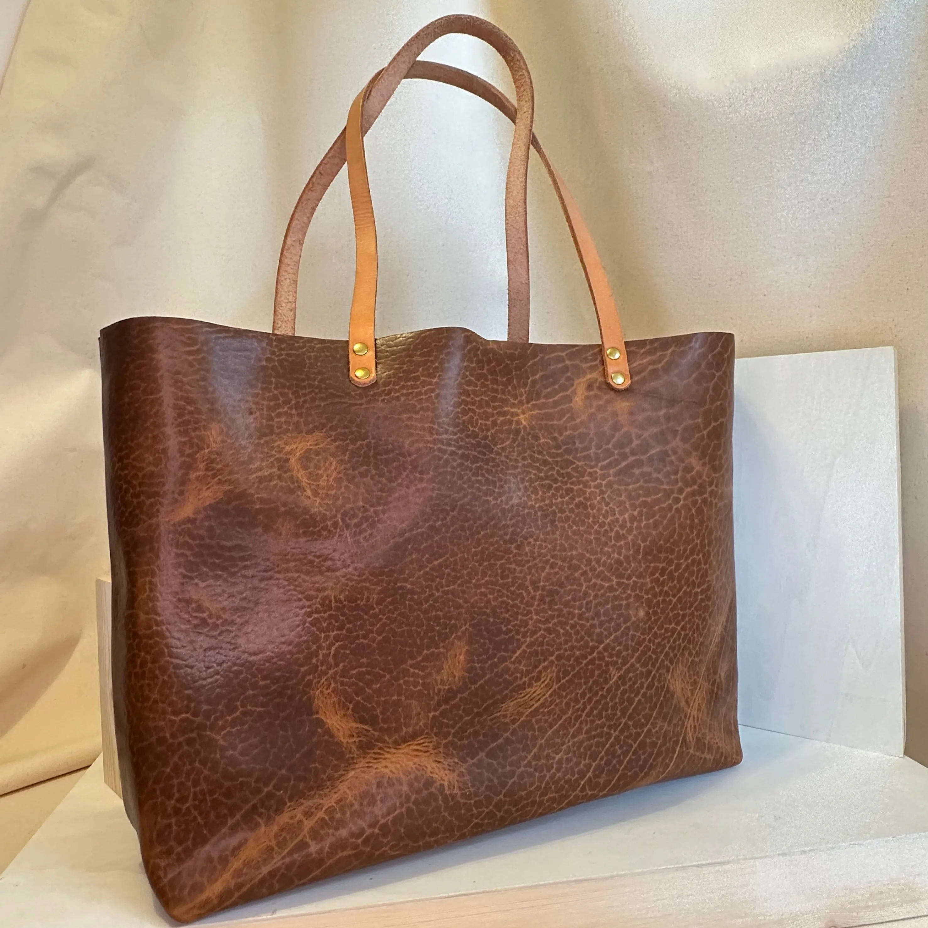 Glazed Bison First Class Luxe Leather Tote Bag