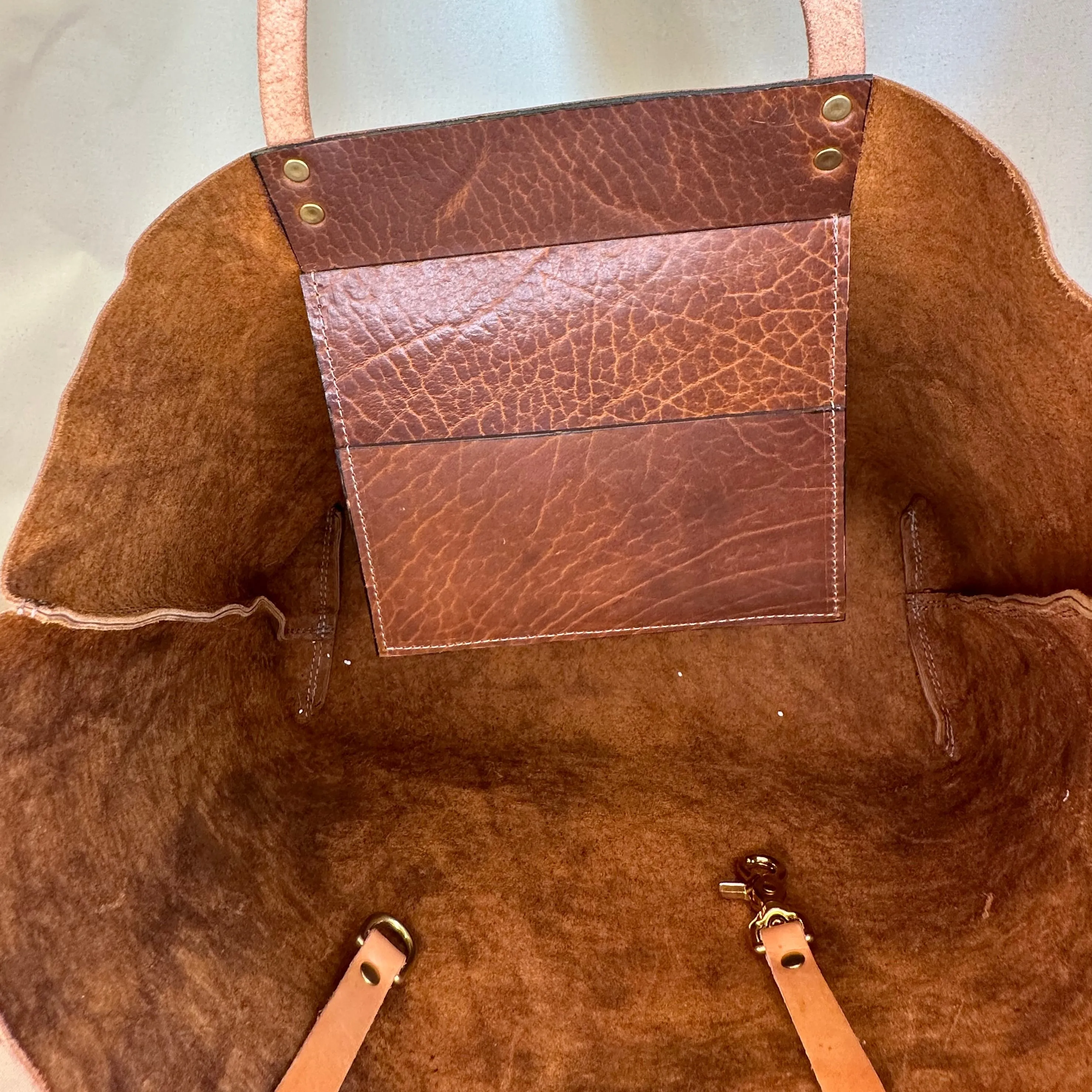 Glazed Bison First Class Luxe Leather Tote Bag