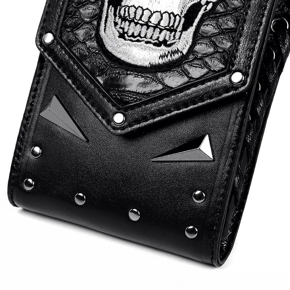 Gothic Skull Crossbody Bag With Adjustable Strap / Motorcycle Waist Pack