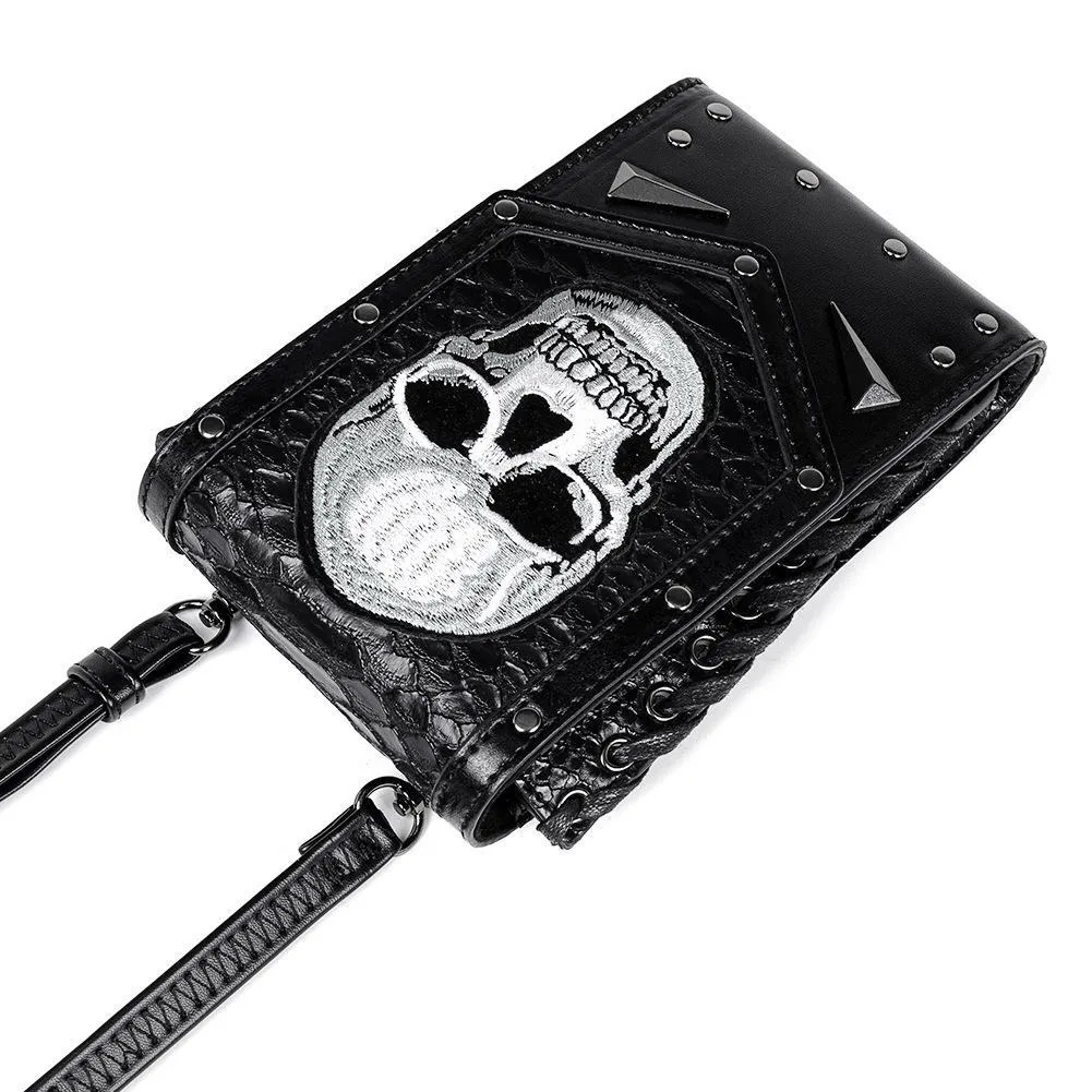 Gothic Skull Crossbody Bag With Adjustable Strap / Motorcycle Waist Pack