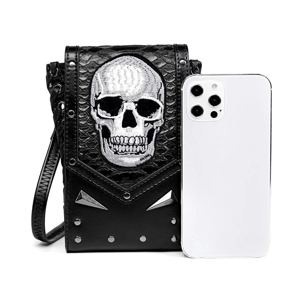 Gothic Skull Crossbody Bag With Adjustable Strap / Motorcycle Waist Pack