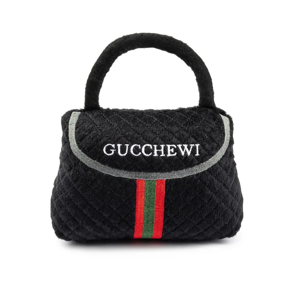 Gucchewi Striped Dog Purse Toy