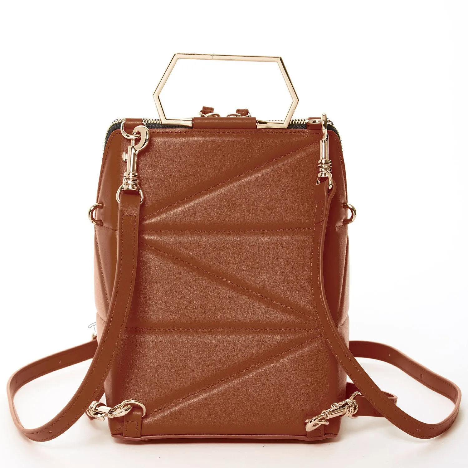 Heidi Brown Leather Backpack Purse