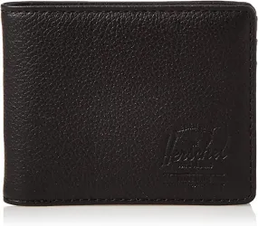 Herschel Unisex Black Pebbled Hank Leather RFID Wallet - 10368-01885