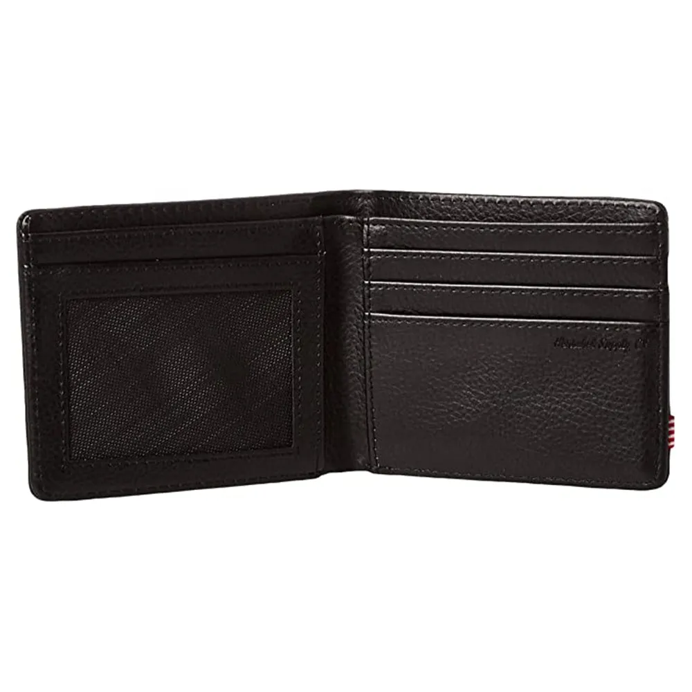 Herschel Unisex Black Pebbled Hank Leather RFID Wallet - 10368-01885