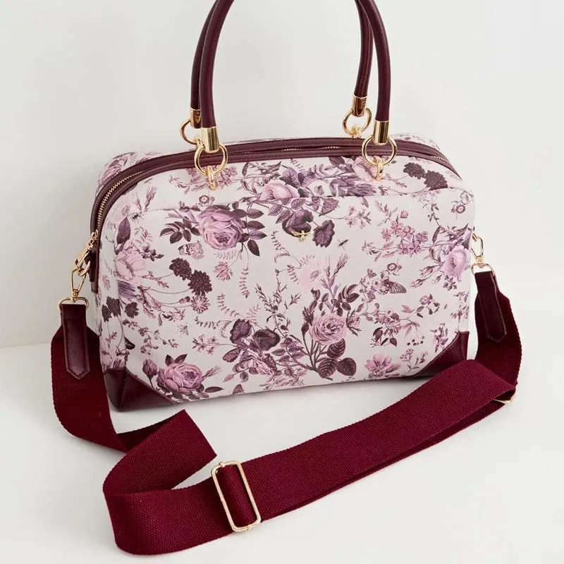 Large Bowling Bag - Plum Rambling Floral