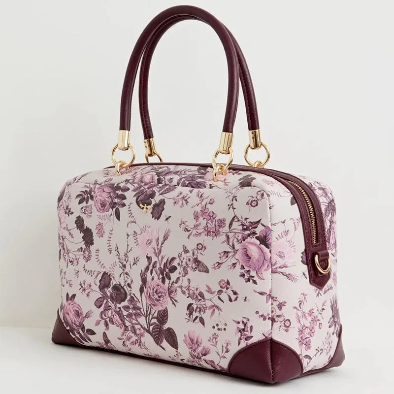 Large Bowling Bag - Plum Rambling Floral