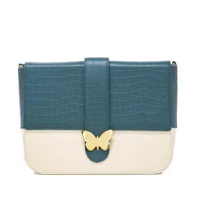 Leather Bag Multicolor Cream & Forest