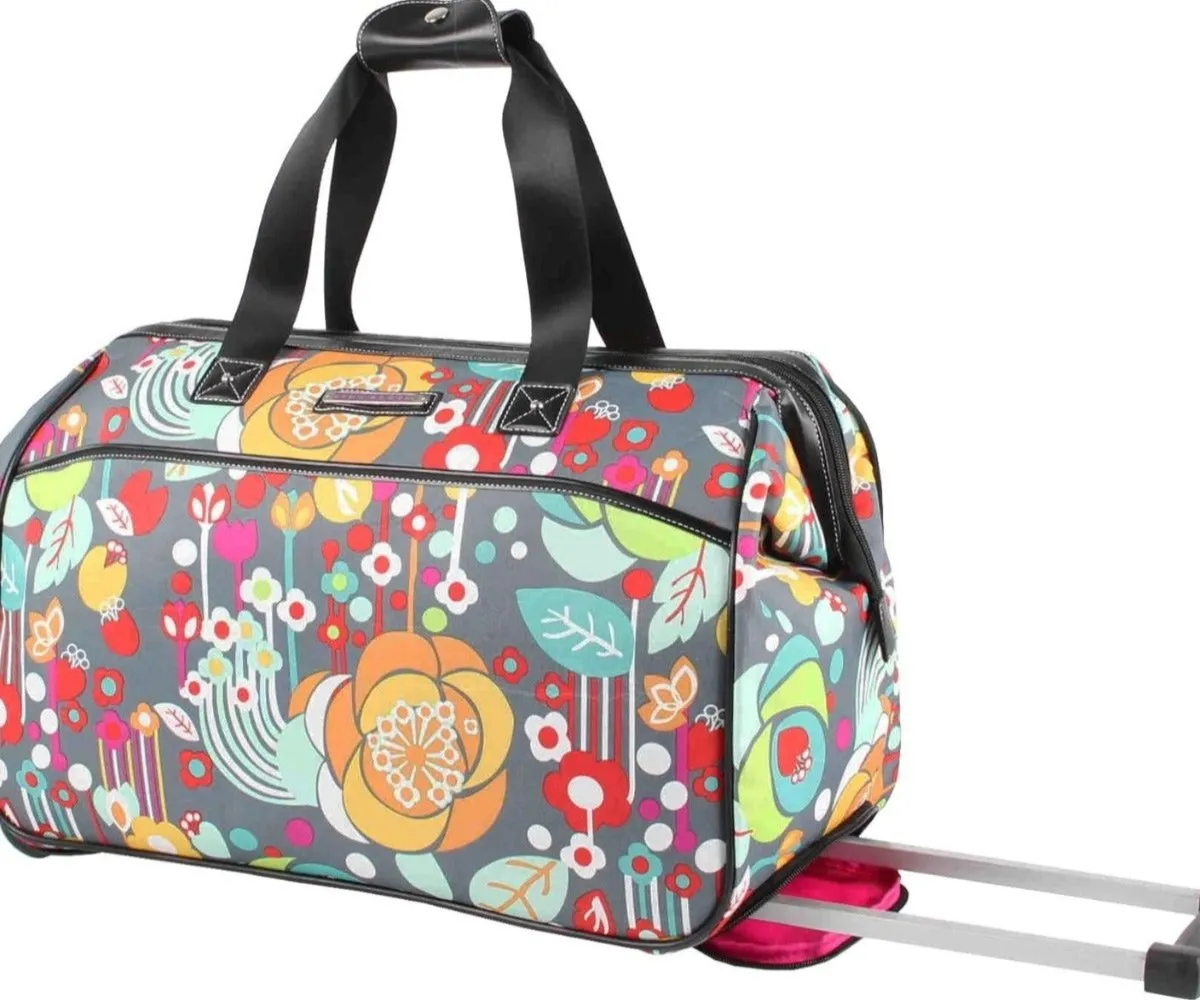 Lily Bloom Lightweight 22 Inch Carry-On Suitcase with 2-Rolling Wheels