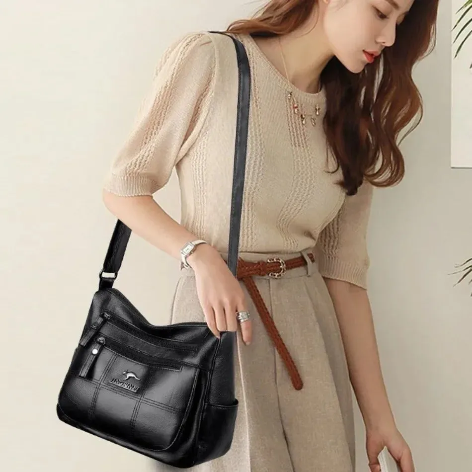 Luxury Handbag Fashion Print Large Capacity Soft Leather Women Shoulder Crossbody Bag Leisure Designer Ladies Purses and Handbag