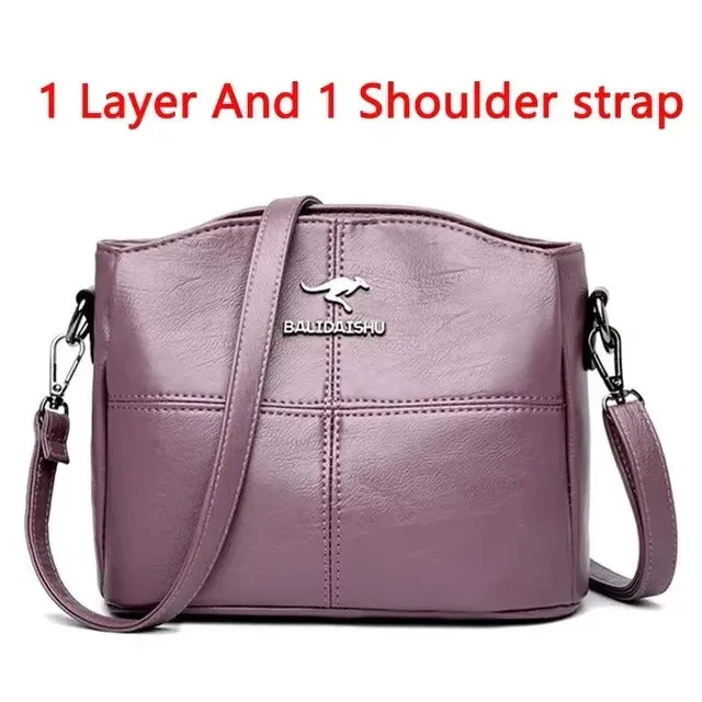 Luxury Handbag Fashion Print Large Capacity Soft Leather Women Shoulder Crossbody Bag Leisure Designer Ladies Purses and Handbag