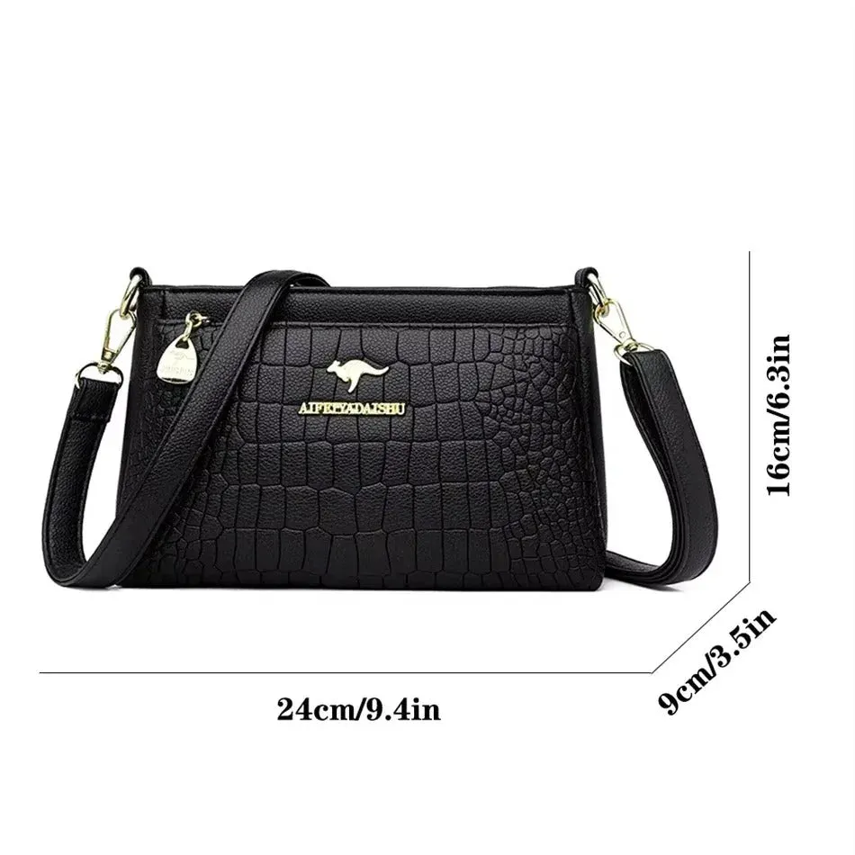 Luxury Handbag Fashion Print Large Capacity Soft Leather Women Shoulder Crossbody Bag Leisure Designer Ladies Purses and Handbag