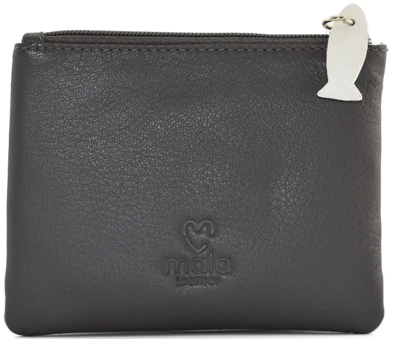 Mala Leather Midnight Cats Coin Purse Grey